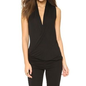 Lanston Surplice Pullover Top | size xs | Black